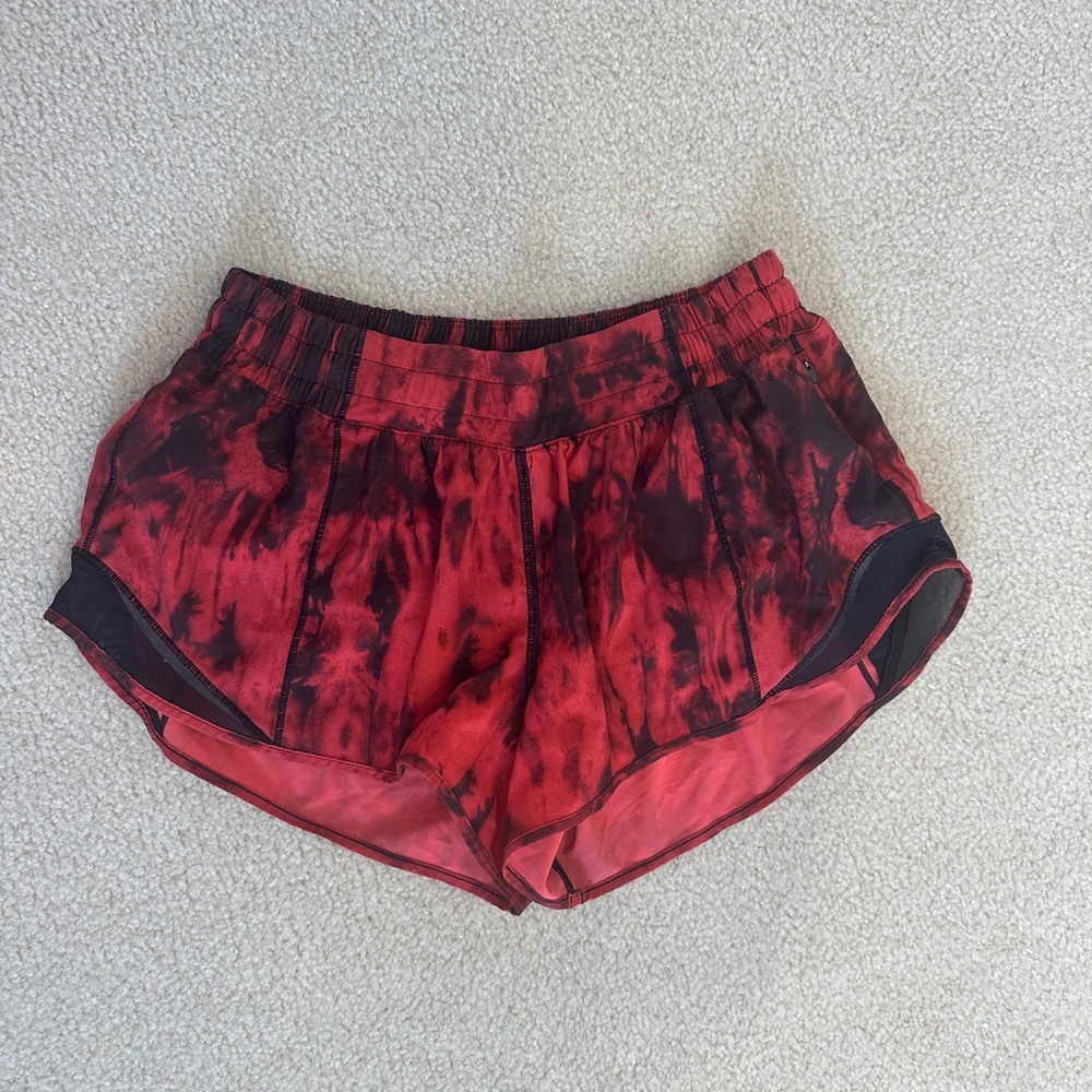 Lululemon Athletica Red and Black Athletic Shorts